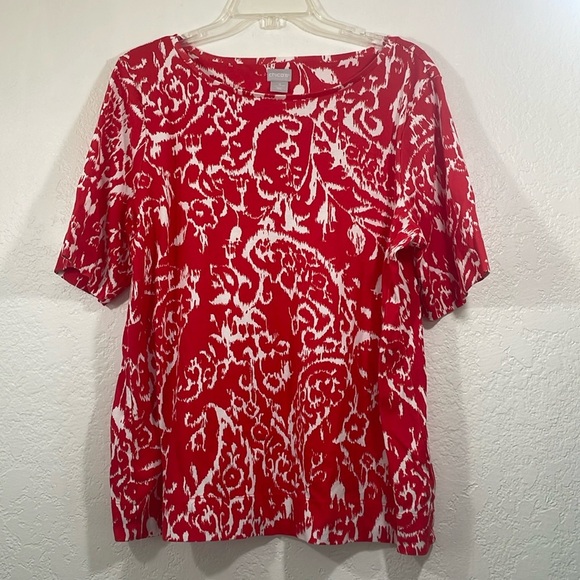 Plus size Chico’s Pima Everyday Paisley Elbow Tee size 4 - Picture 2 of 6